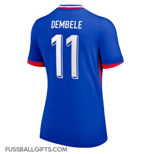 Frankreich Ousmane Dembele #11 Fußballbekleidung Heimtrikot Damen EM 2024 Kurzarm